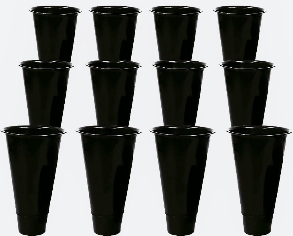 Zhongma 12pcs Plastic Buckets for 3 Tier Metal Flower Display Stand (Plastic Buckets 12 pcs)