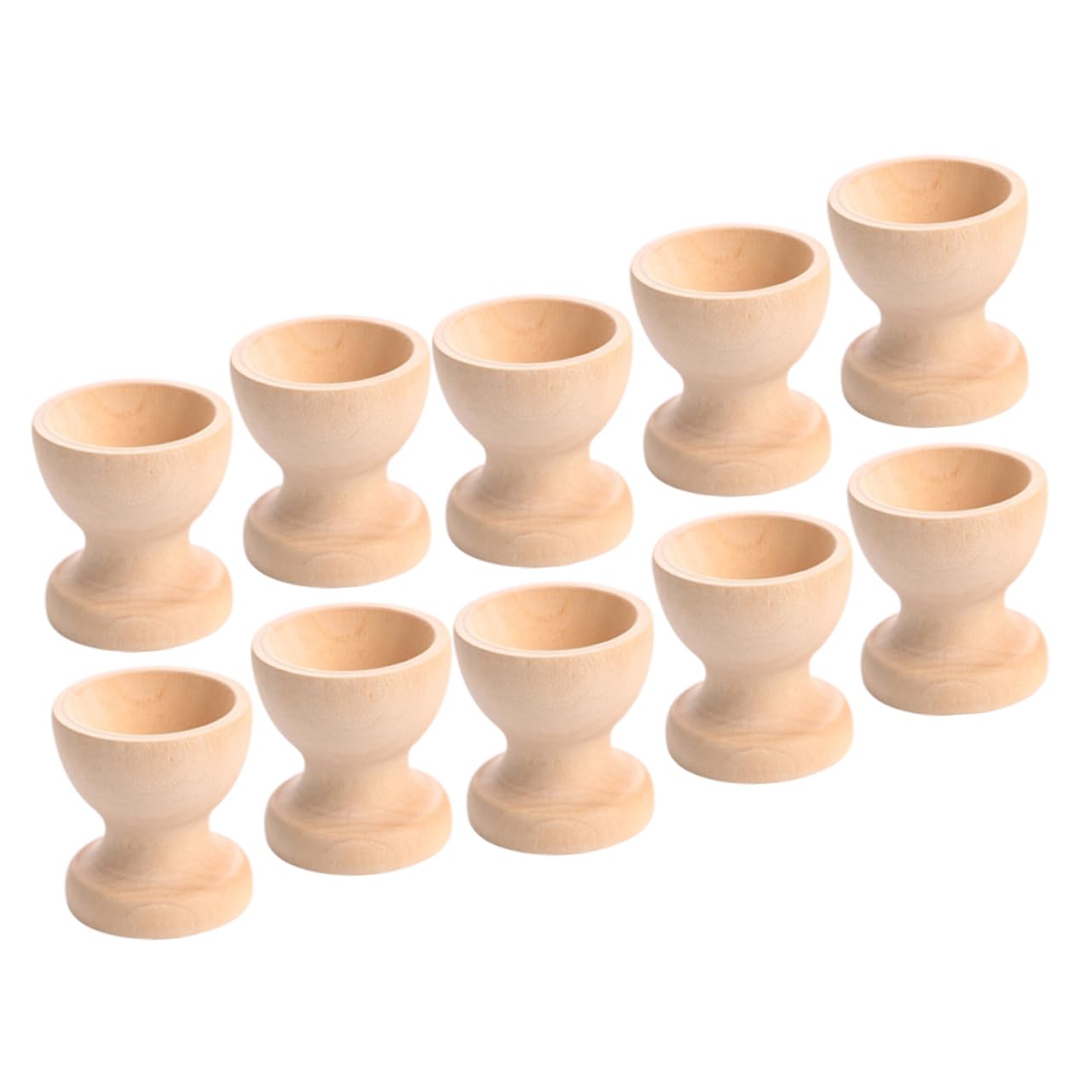 GRIRIW 10pcs Hand Painted Egg Tray DIY Blank Egg Stand DIY Unfinished Eggs Holder Blank Egg Cup Toy DIY Supply DIY Painted Toy Children DIY Egg Cup Egg Storage Decor Wooden
