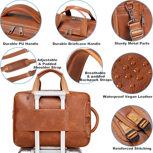 weiatas 3-in-1 Vegan Leather Laptop Bag
