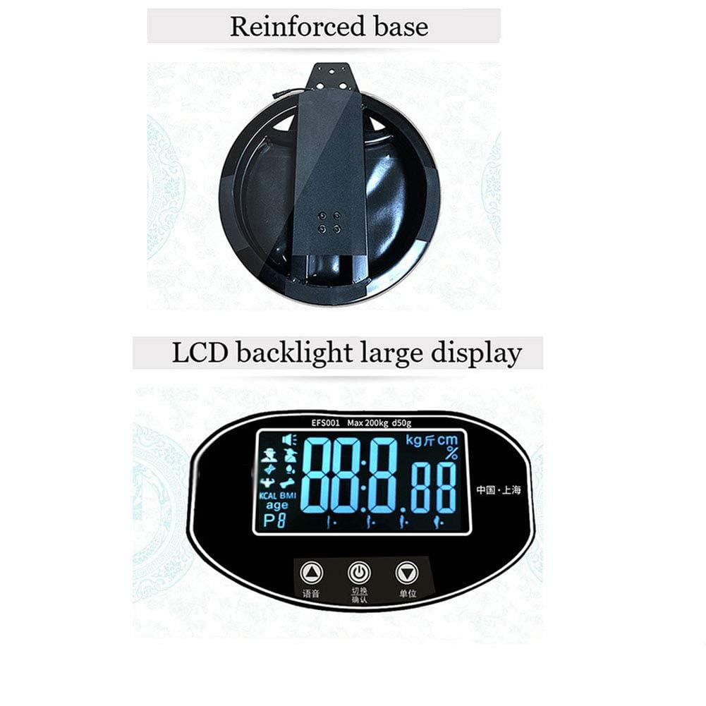 Balanza digital de grasa corporal, balanza ultrasónica de altura y peso, con varilla de medición de altura y pantalla LCD, para gimnasio en casa.