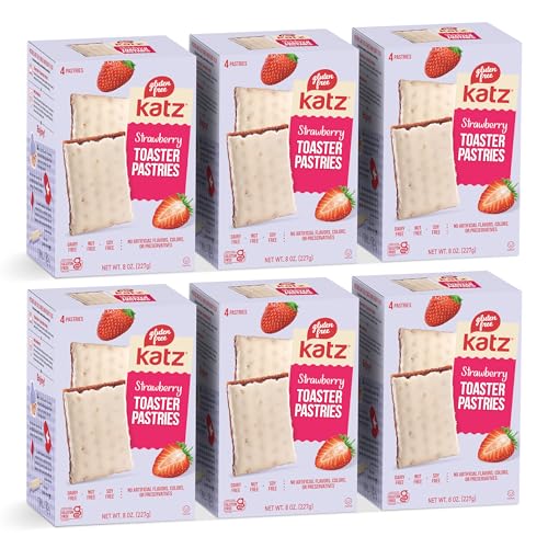 Image of Katz Gluten Free Toaster Pastries. Strawberry. Easy Breakfast Food Or Anytime Healthy Snacks For Adults & Kids. Gluten Free. Dairy Free, Nut Free, Peanut Free, Soy Free, 8 OZ (Pack Of 6)