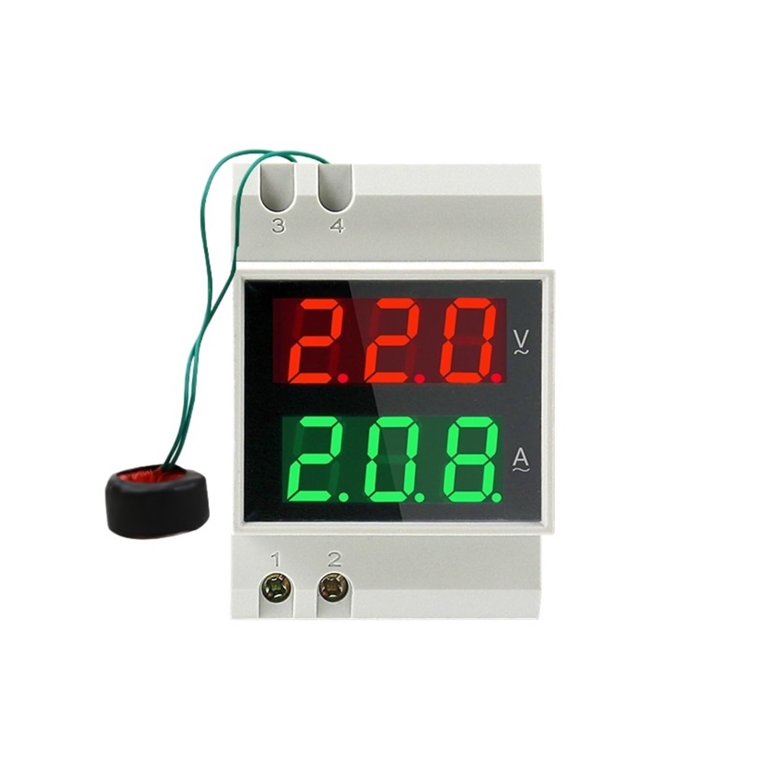 Wielofunkcyjny licznik na szynę DIN D52-2042, cyfrowy LED, napięcie, prąd, aktywny współczynnik mocy, licznik energii AC80-300V 100A (zewnętrzny CT, AC80V-300V)