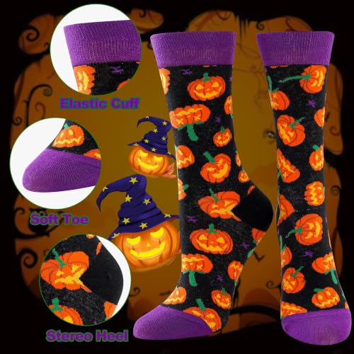 BONANGEL Halloween Socks Women, Funny Novelty Cute Holiday Crew Socks - image 4