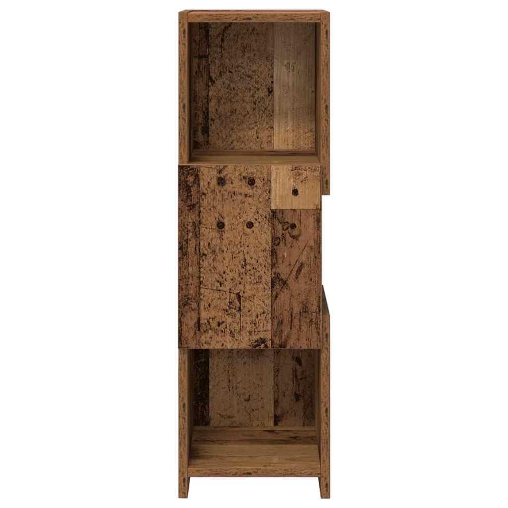 Armadio angolare in legno anticato, 25,5 x 25 x 80 cm, scaffale