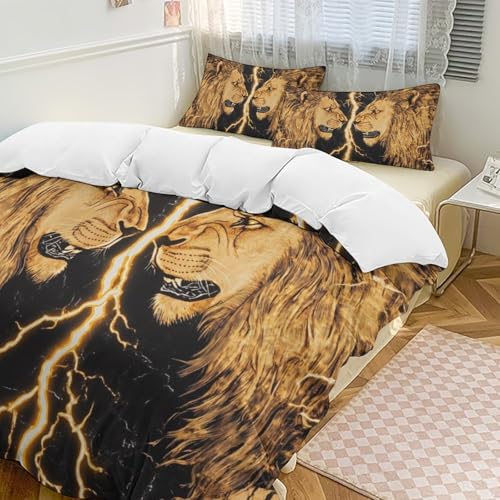 Juego de ropa de cama de microfibra suave BlitzLöwe con diseño de animales 3