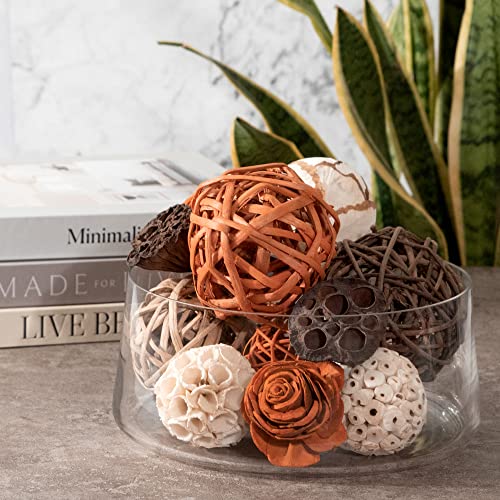 Image of ANDALUCA Large Decorative Vase Filler Bag with Orbs, Balls (Sunset Orange)