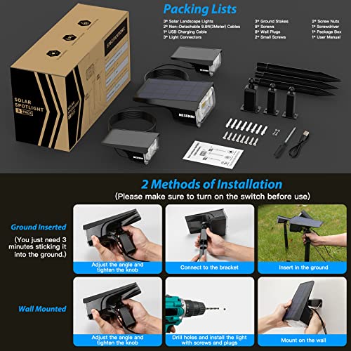 100Led Solar Spotlights Power 2Pcs 40Led Non-Solar Outdoor Lights For Palm Trees,Ip68 Waterproof Solar Lights Outdoor Garden Auto On/Off,3-In-1 Solar Powered Solar Spot Lights Outdoor Landscape Lights #TOP7