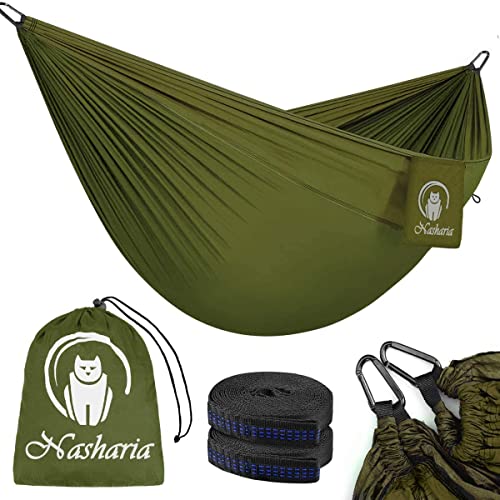 Nasharia Hängematte Outdoor, 2 Personen Outdoor Hammock 300KG Tragkraft...