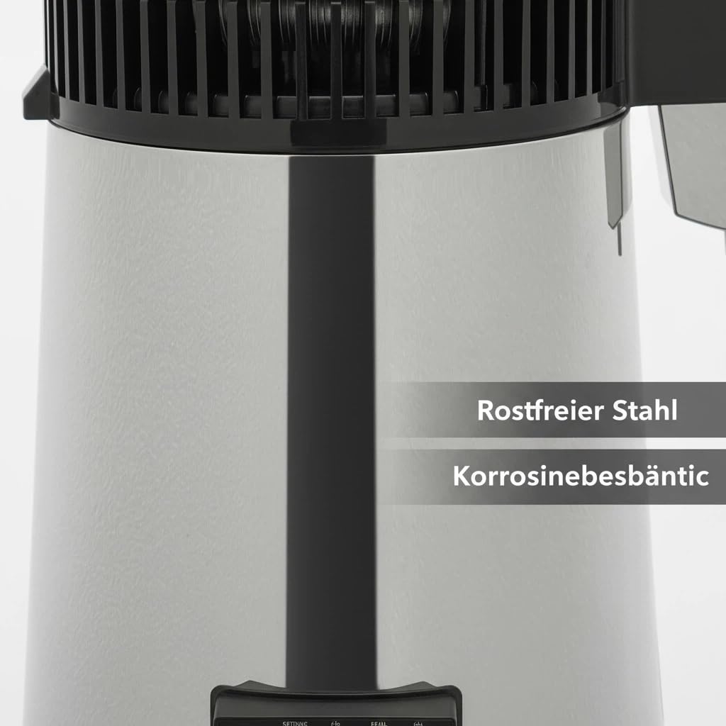 Wasserdestilliergerät 800W Edelstahl 4L Destillierer mit Automatischer Abschaltung