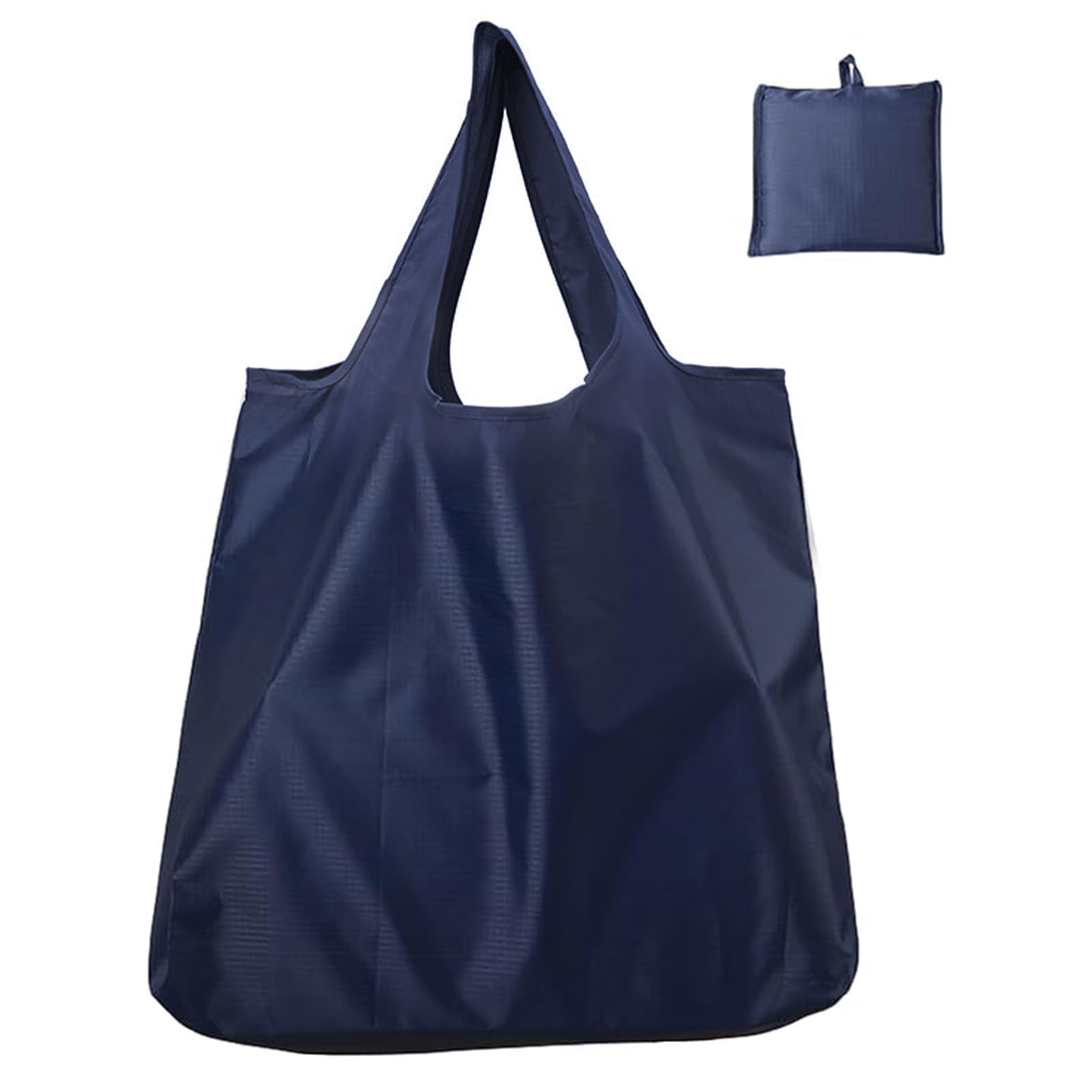 Vsagier Large Foldable Shopping Bag, Waterproof Reusable Grocery Bag(Navy Blue), Medium — image 1