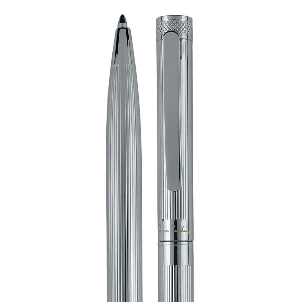 Pierre Cardin® RENEE Set di penna a sfera e penna roller con incisione, astuccio di alta qualità, regalo personalizzato, nome, inciso, anniversario, compleanno (argento)