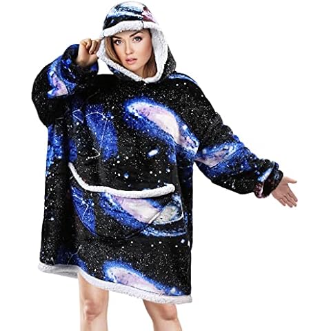 VeMee Wearable Blanket Sweatshirt Super Warm and Cozy Blanket Hoodie for Women with Pocket, Grey, Long-Oneszie Cover