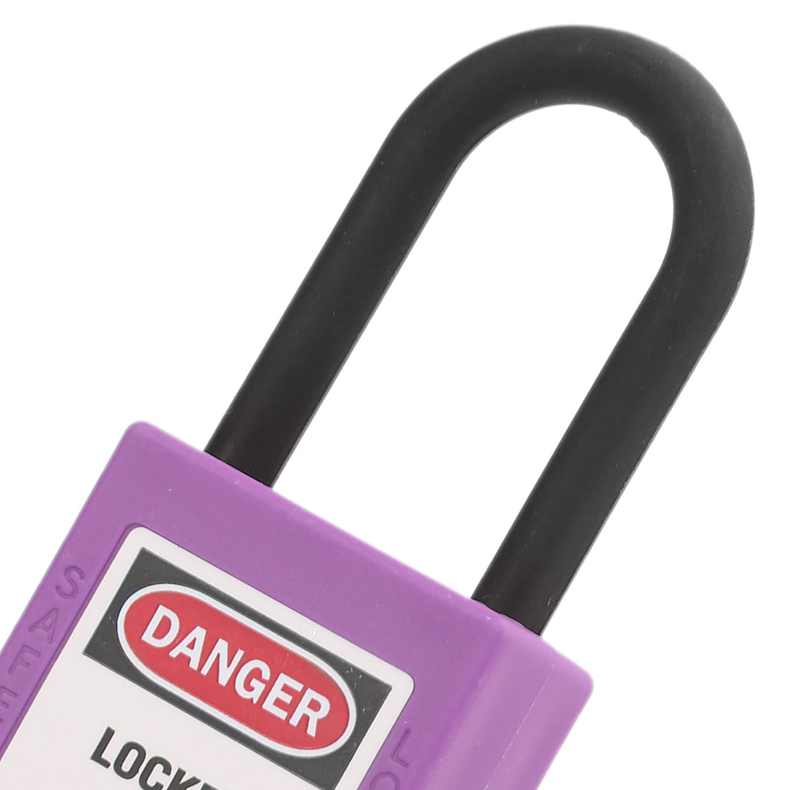 Juego de cerraduras de bloqueo y etiquetado, 10 juegos de candado de seguridad, bloqueo de candado de 38 mm con 10 llaves, bloqueo y etiquetado para estaciones y dispositivos de (Purple)