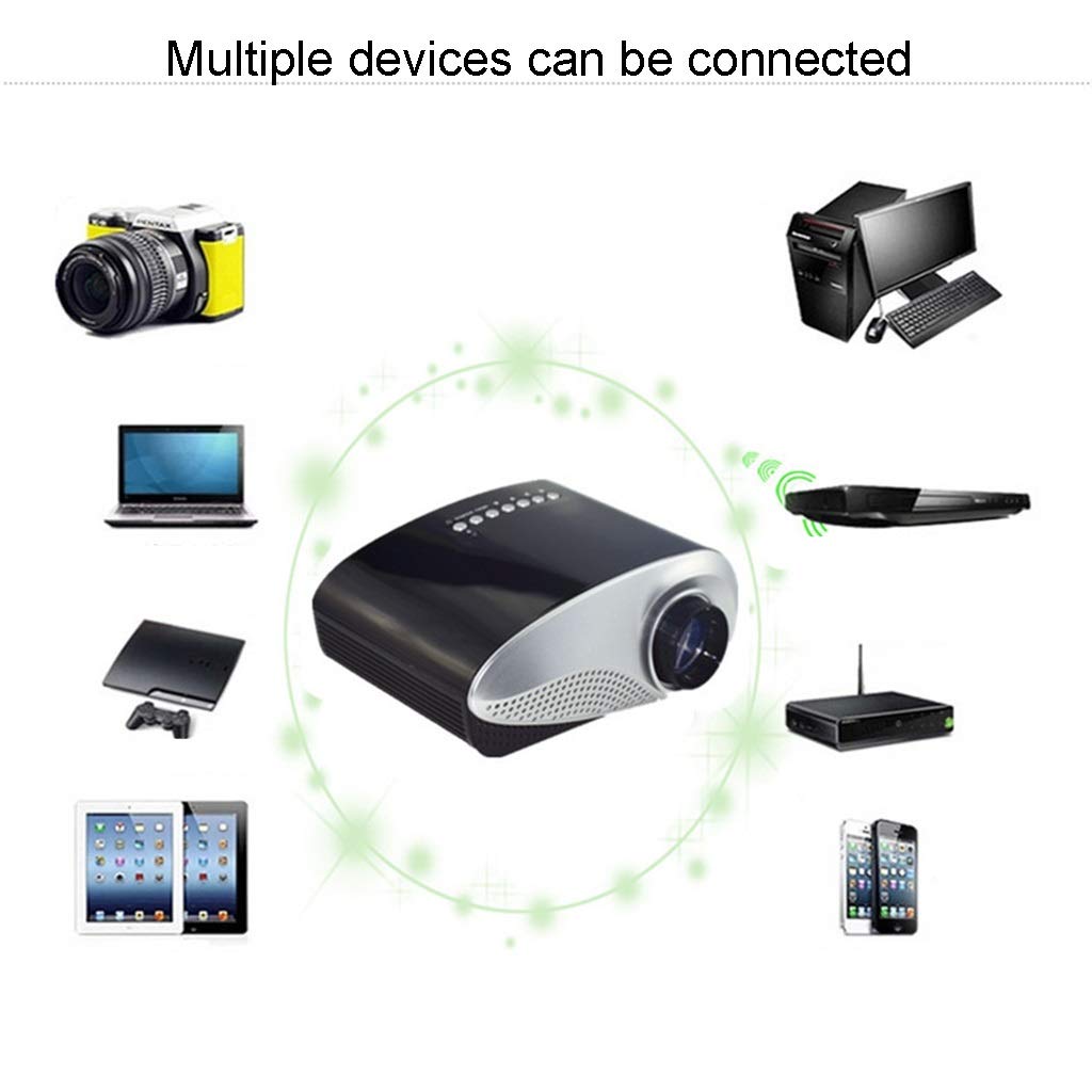 Mini proiettore a LED, supporto HD 1080p, durata di 30000 ore, schermo da 80 pollici, portatile per home theater e riunioni, perfetto per amici e colleghi