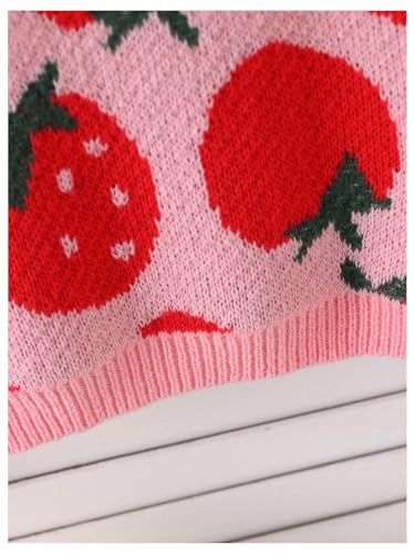 Image of BEAUDRM Girl's Bow Sweater Crew Neck Cute Sweaters Long Sleeve Knit Pullovers Sweater