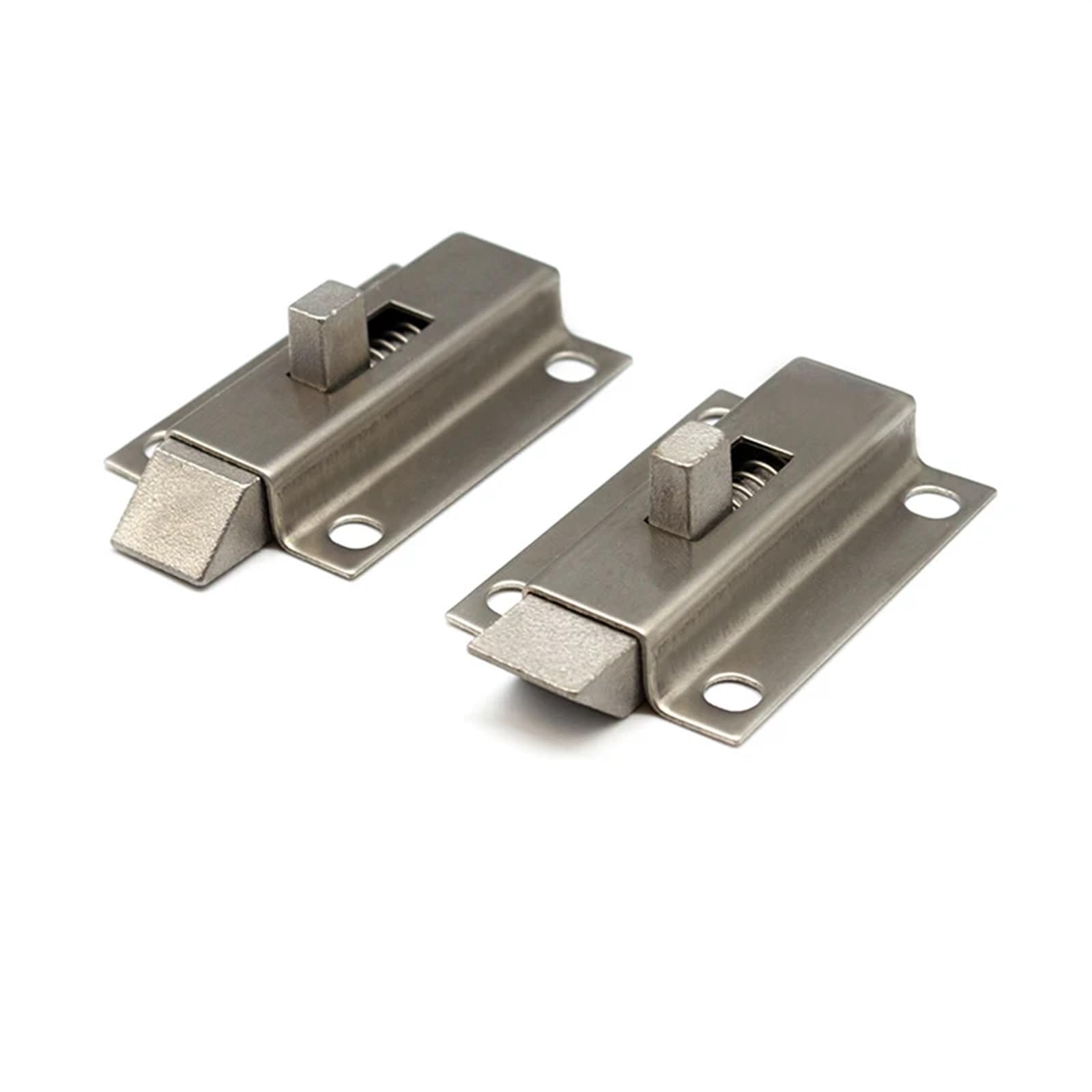 Pestillo automático de apertura con resorte, pasador de puerta MX03, pestillo de aleación de zinc azul y blanco galvanizado, pestillo industrial for puerta (1 unidad)(Iron forward)