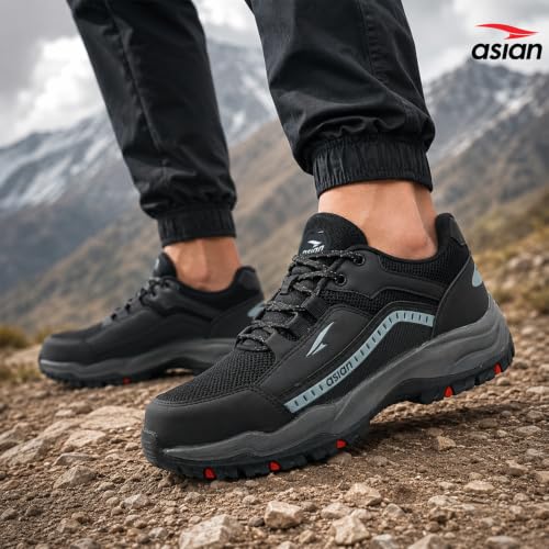 Image of ASIAN Protective-01 Men's Safety Shoes | Breathable Mesh Upper, Heavy-Duty Grip Sole, Lace-Up Work Shoes for Construction & Factory Use