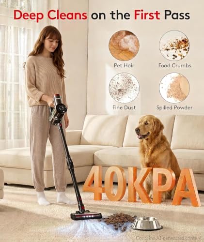 Image of RONEAIR Cordless Vacuum Cleaner 40Kpa 45Min 6-in-1 Self-Standing