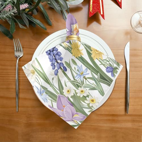 Servilletas de Tela Flores Multicolor Pack x6 20x20 pulg miniatura 3