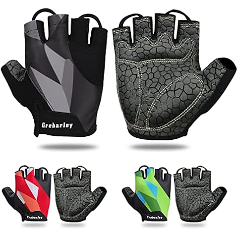 Grebarley Cycling Gloves for Men Women Bike Gloves MTB Gloves Mountain Bike Gloves Anti-slip Shock-absorbing Breathable Half Finger Bicycle Biking Gloves Cover
