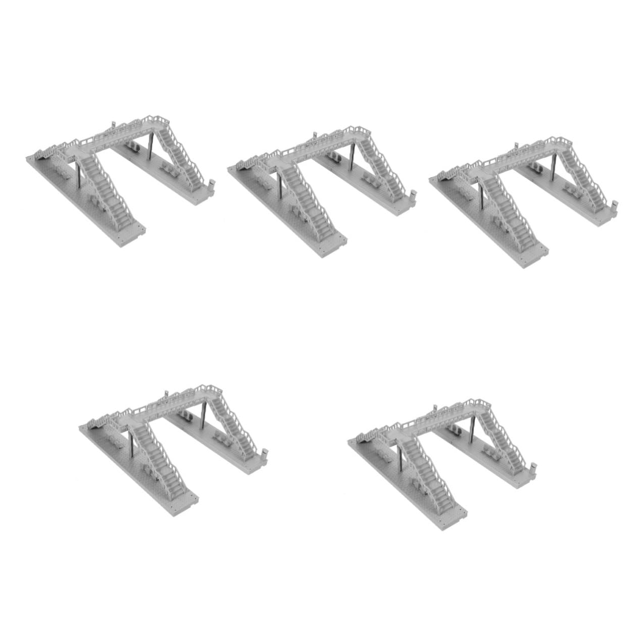 Toyvian 5 zestawów Flyover model miniaturowy ornament na stół z piaskiem, dekoracja krajobrazu kolejowego, stół do piasku, akcesoria modelowe, sztuczny most dla pieszych, model