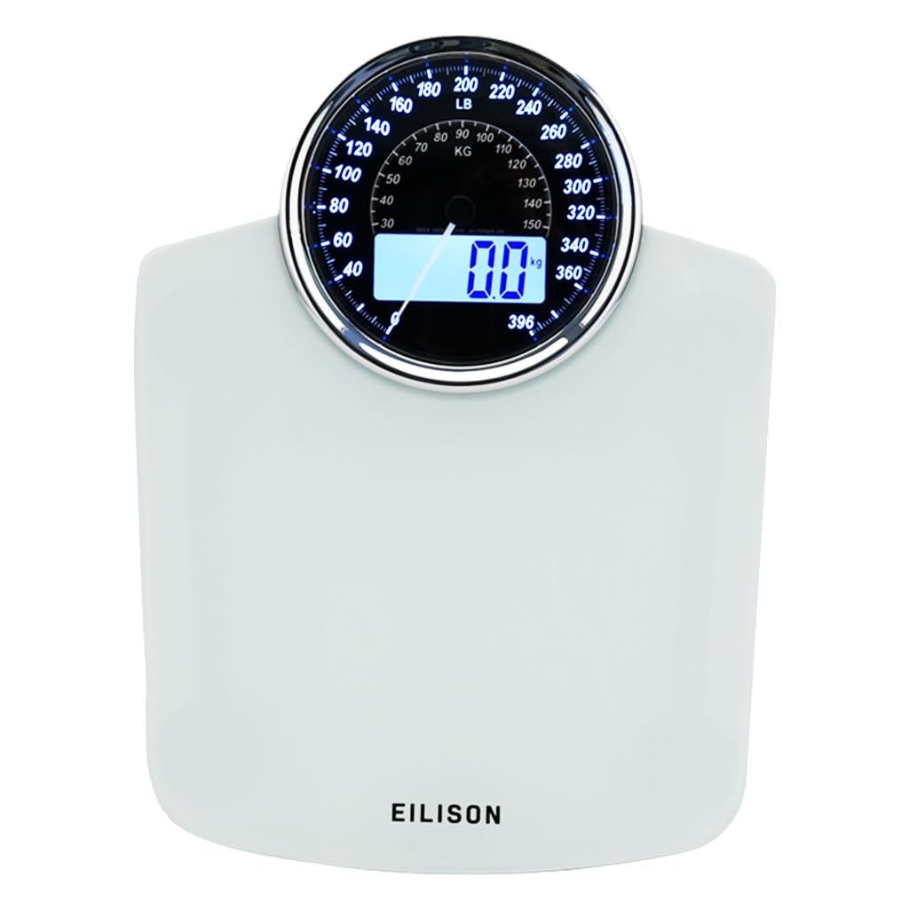 EILISON 2-in-1 Digital &amp; Analog Bathroom Scale, 400 lbs, Large Display