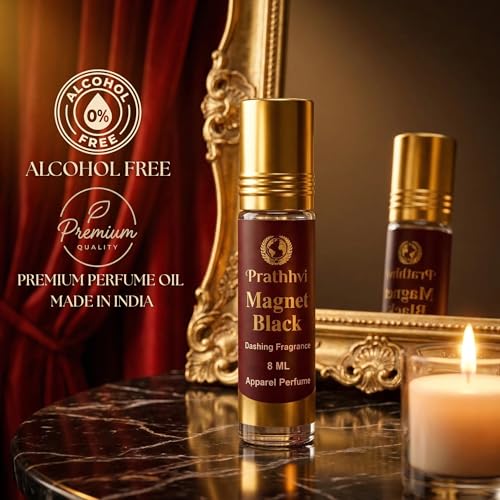 Image of Magnet Black Attar Roll-On Perfume Oil 8 ml | Alcohol Free | Long Lasting Rich Fragrance | Men & Women | Pocket Size Travel Friendly Roll On | Daily Wear