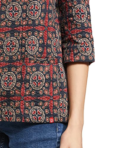 Image of BIBA Women Art Silk Straight Printed Jacket