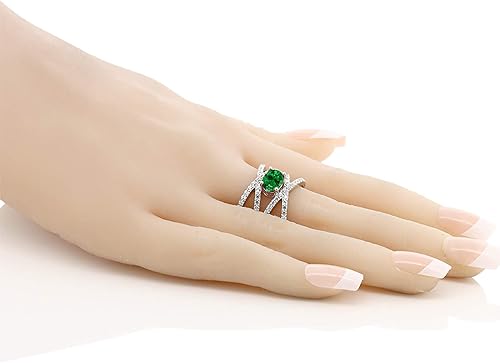 Vista 4 de Gem Stone King Anillo de compromiso cruzado con piedra natal ovalada de 0.315 x 0.236 in para mujer, plata de ley 925, regalos de joyería fina