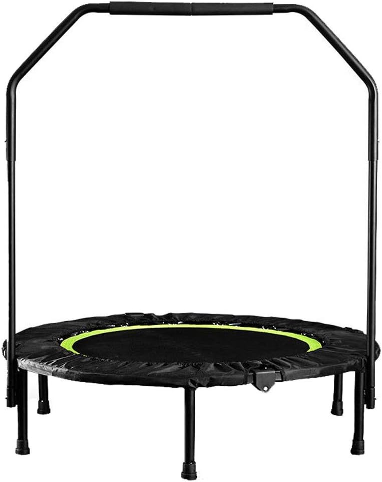 Clmaths Trampoline 40ich Mini Foldable Trampoline with Adjustable Handrail Adult Gym Cardio Jump Workout nets for trampolines