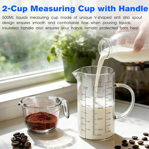 Vaso medidor de vidrio 500 ml con asa aislante miniatura 6
