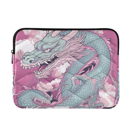 Funda para Laptop 13-14 Pulgadas Impermeable con Estampado Dragón Rosa