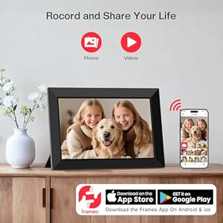 Frameo 10.1 Inch WiFi Digital Picture Frame, Smart Cloud Electronic Photo Frame with HD IPS Touch Screen Slideshow 32GB Memory Auto-Rotate Wall Mount, Share Photos/Videos from Phone - Gifts for Mom