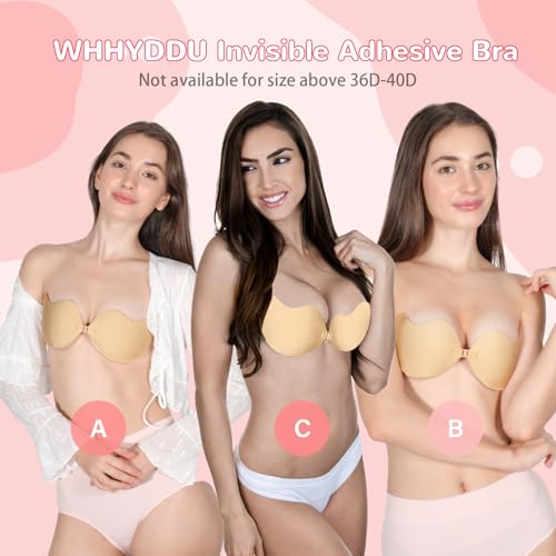 Adhesive Bra Sticky Backless Strapless Invisible Push Up Stick on Bras for Women Dresses 2 Pair Reusable Nipple Cove4