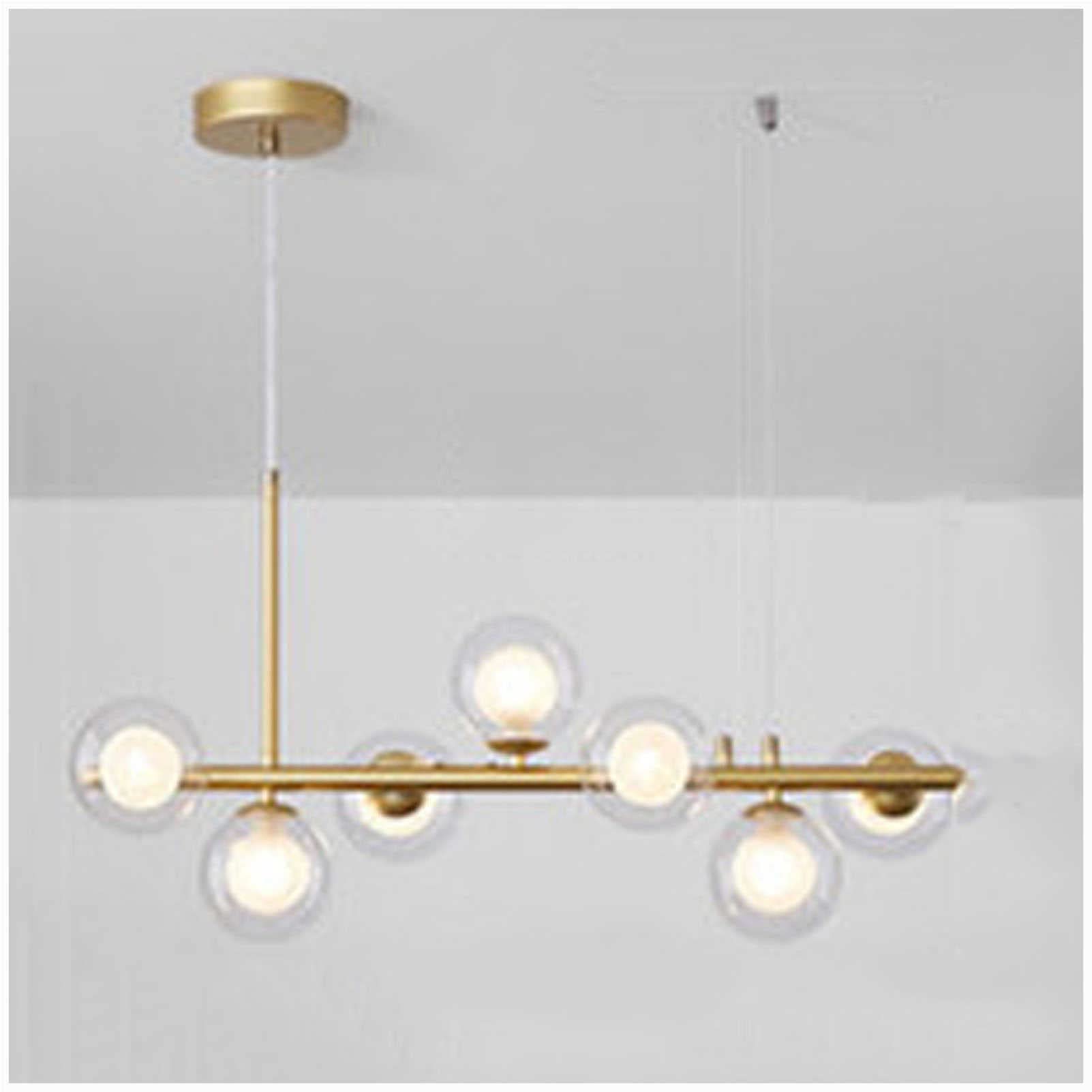 KXEcoLife Modern LED Ceiling Pendant Light, Glass Globe Chandelier, mid Century Sputnik Lighting, for Dining Room Living Kitchen Island