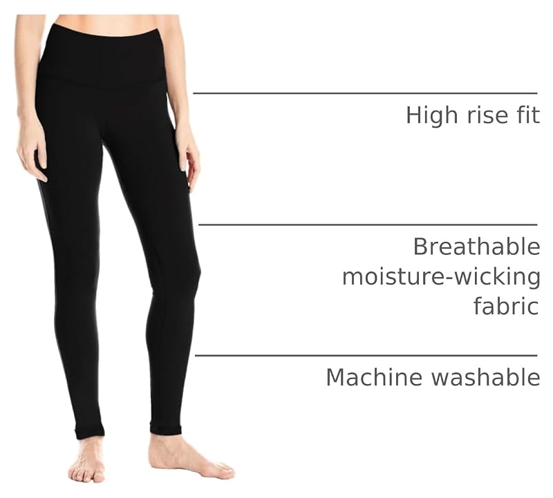 Yogipace Women's Extra Long Tall Yoga Leggings, Hidden Pocket,34",Black,XL image 4