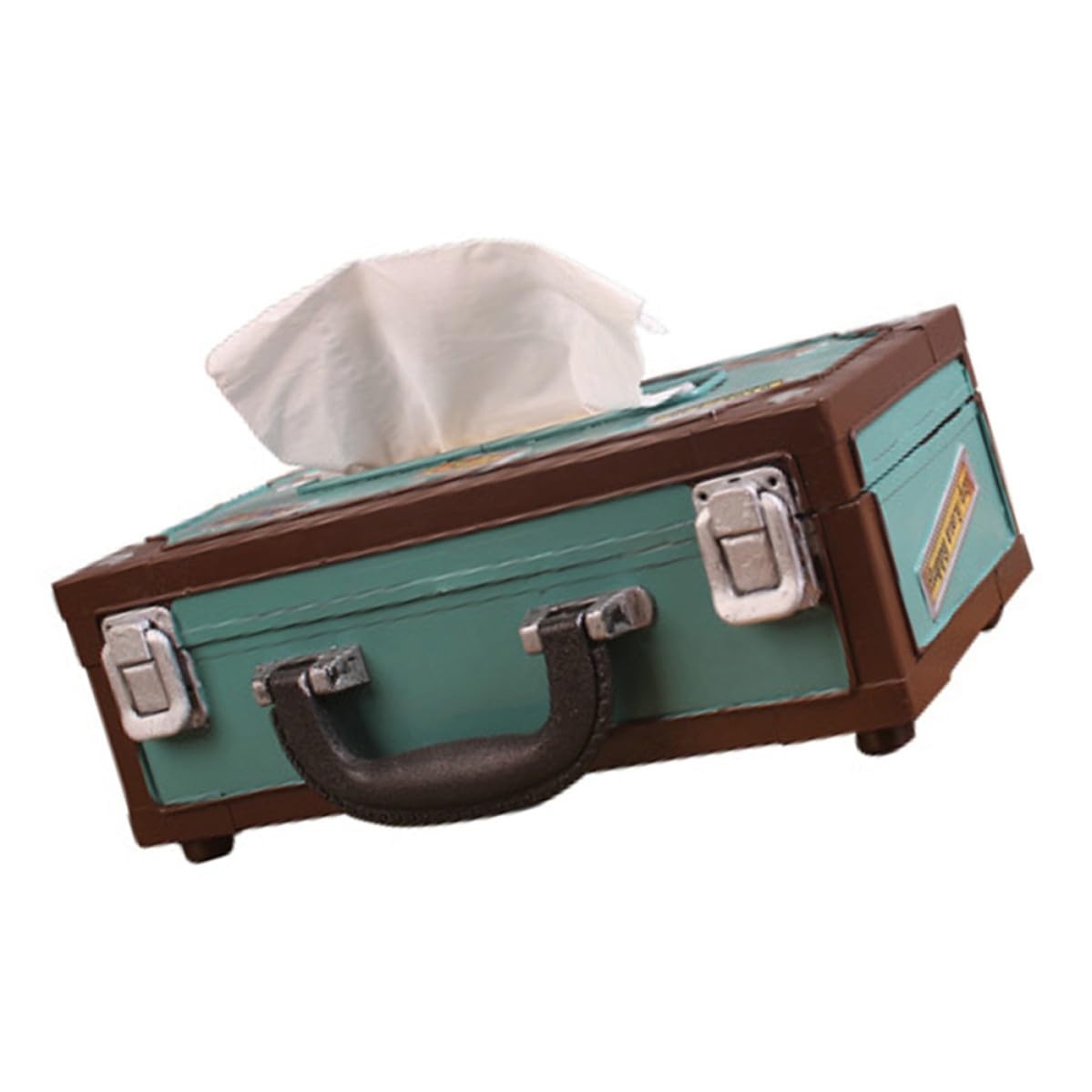 Caja de pañuelos soporte resistente de hierro retro KICHOUSE verde