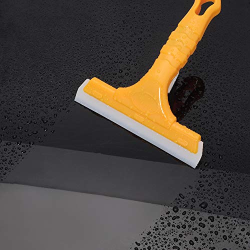 Vinyl Wrap Rubber Squeegee Car Windshield, Window And Glass Cleaning Tool - Household Bathroom Squeegee For Shower Glass Door Mirror - 2-Ply Blades Silicone Squeegee + Anti-Slip Handle Small Squeegee #TOP2