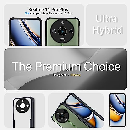 Image of Outlouders Back Cover for Realme 11 Pro /11 Pro Plus 5G | Ultra Hybrid Transparent | Full Camera Protection | Raised Edge | Crystal Clear Bumper Case(Black)
