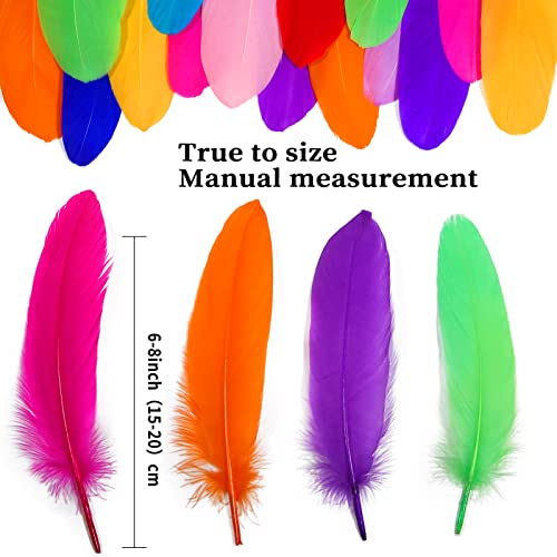 Feelfunfeather 120Pcs Mix Colur Goose Feathers Natural Bulk 6-8 Inch 15-20Cm For Crafts Diy Cosplay Wedding Party Halloween Decoration Goose Nagoire Feathers #TOP1
