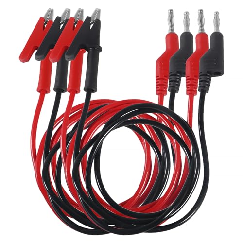 Image of 4pcs Alligator Clips to Banana Clips Test Lead 4mm Banana Plug Alligator Clip Test Probe Lead Wire Cable 1M for Electrical Testing