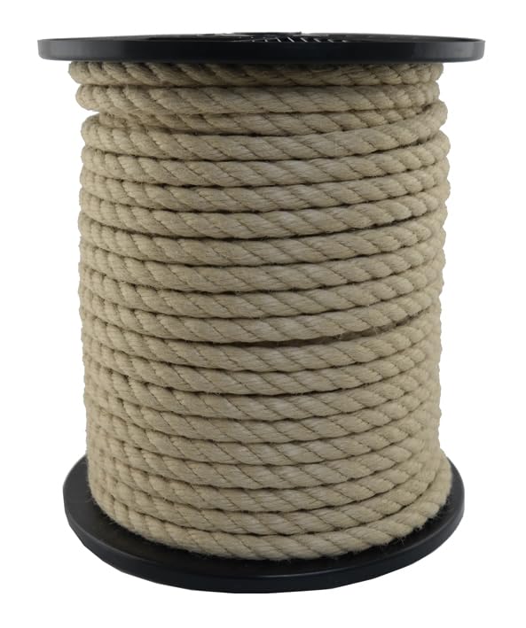 Corde de chanvre en polychanvre - Diamètre 12 mm - 50 m - 100 % polypropylène