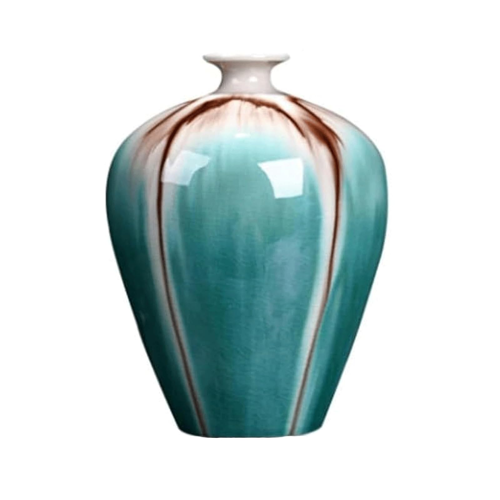 Chinoiserie Style Ginger Jars 22.5cm/24cm Dried Flower Vase Decoration Storage Jar Porcelain Temple Jar Ceramic Vase for Home Decor(24cm)