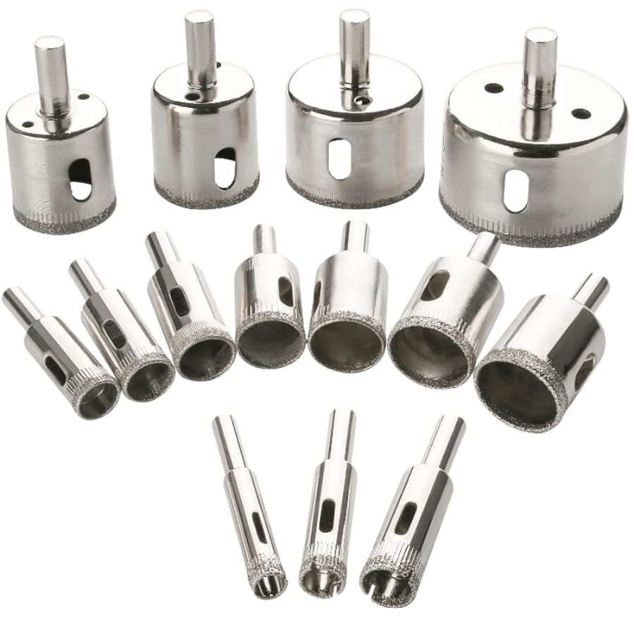 Metric 5-60mm Diamond Coated Hole Saw Drill Bit Tile Ceramic Glass Porcelain Marble Stone Rock Bottles Pots Porcelain Brick (1, 60mm)