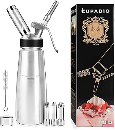 500mL Stainless Steel Cream Whipper Dispenser with Nozzles & Brush,