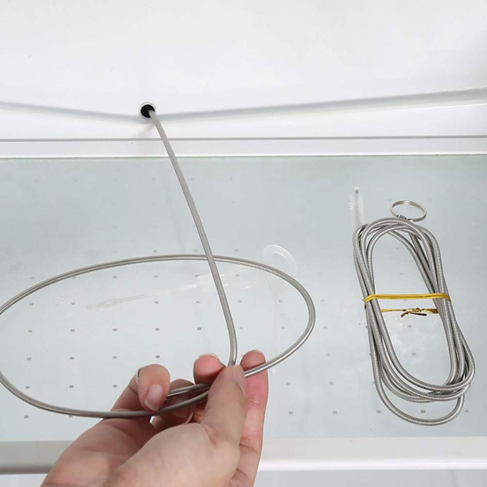 2 pcs Drain Meatal Drain Auger Sink Snake Hair Cleaning Tool for Sink Bathtub Kitchen (Silver 160cm)