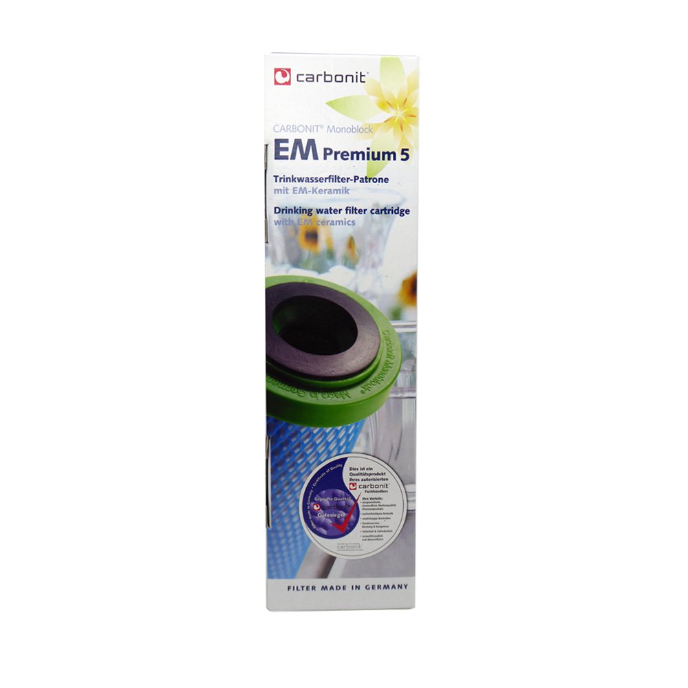 Wasserfilterpatrone EM Premium 5 von CARBONIT | Kombipatrone für Filterung & Wasserbelebung – Filterfeinheit 0,45 µm – 1,7 L/min Durchfluss bei 4 bar