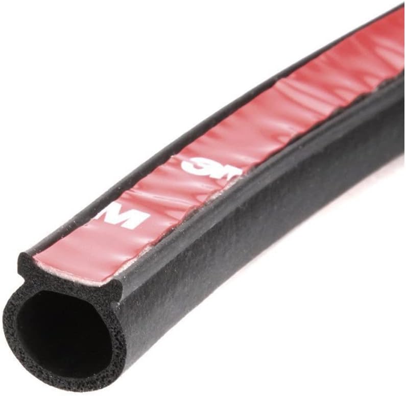 Haichen 4M D-type Self Adhesive Automotive Rubber Seal Strip for Car Door Window Engine Cover Anti-dust Weatherstrip (10 * 10mm)