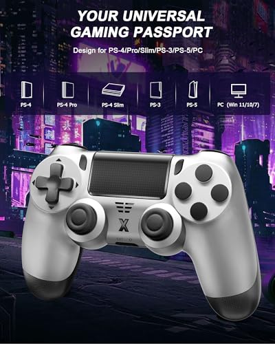 Image of Puiseno Wireless Controller for PS-4, Dual Vibration Game Joystick /Speaker /3.5mm Audio Jack Headphone /Motion Sensing,Upgraded Six-Axis Sensor, Compatible with PS4 /Slim /Pro Console /PC (2)