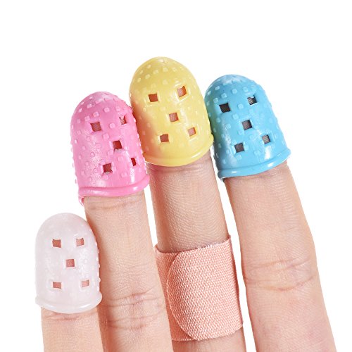 KKmoon 12pcs Protetores de ponta de dedo de guitarra de silicone Protetores de dedo de silicone para